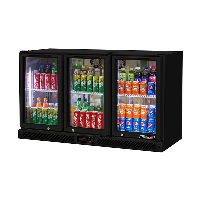 Turbo Air 246L 3 Door Glass Door Back Bar Fridge TB13-8H-SWBBB-N