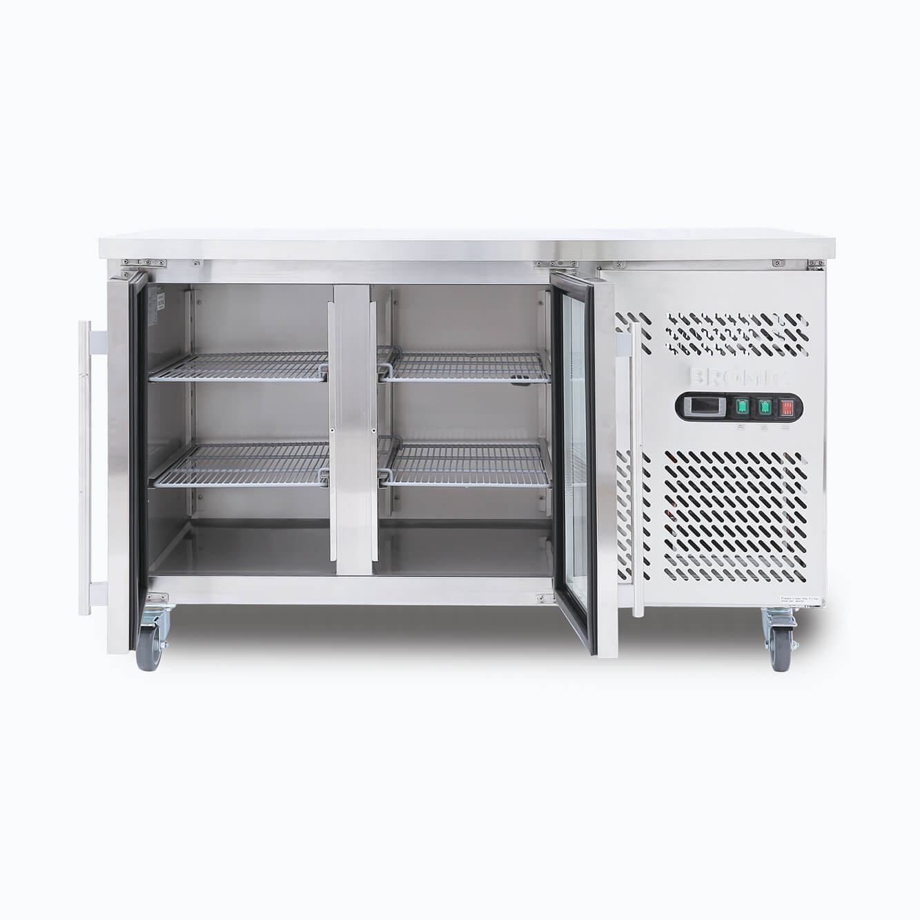 Bromic 282L 2 Door Under Bench Glass Display Fridge UBC1360GD-NR