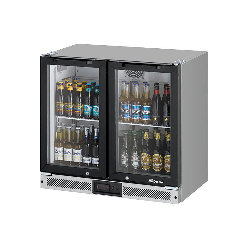 Turbo Air 157L 2 Door Glass Door Back Bar Fridge TB9-8H-SWBBB-N