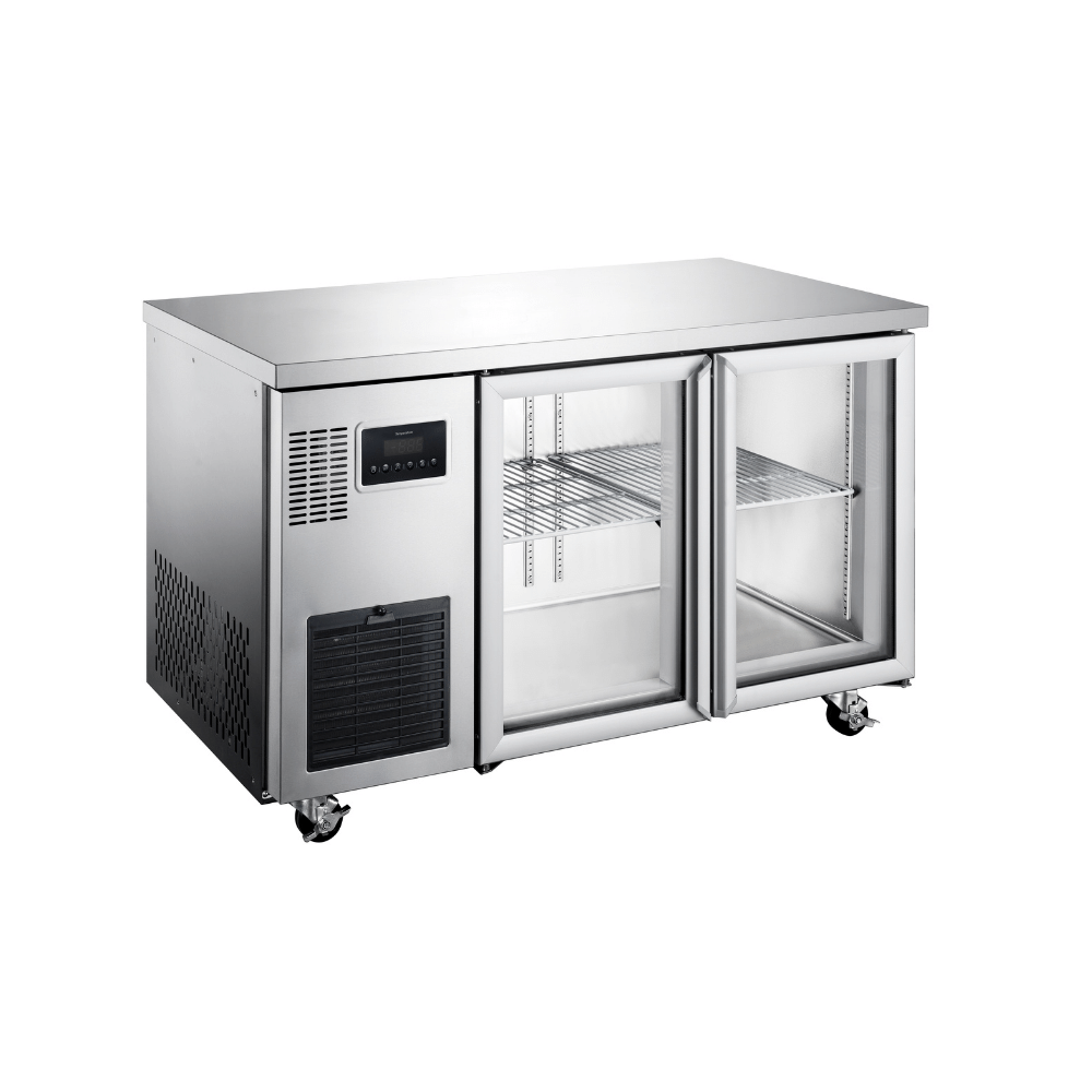 Williams Topaz 260L 2 Door Glass Door Under Bench Refrigerator HTU2GSHC