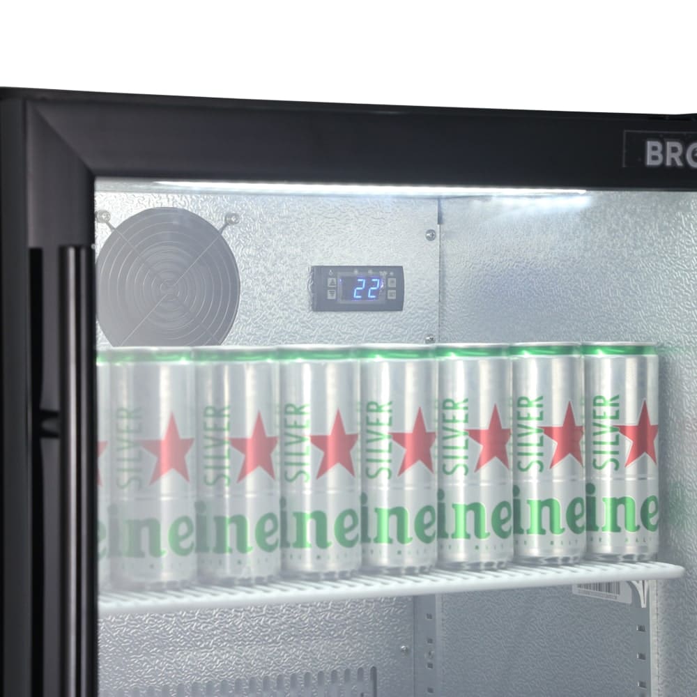 Bromic 118L 1 Door Glass Door Back Bar Fridge BB0120GD-NR