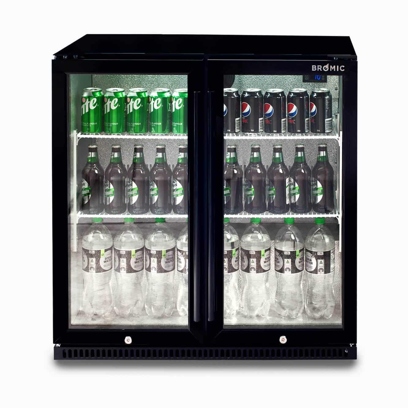Bromic 190L 2 Door Glass Door Back Bar Fridge BB0200GD-NR