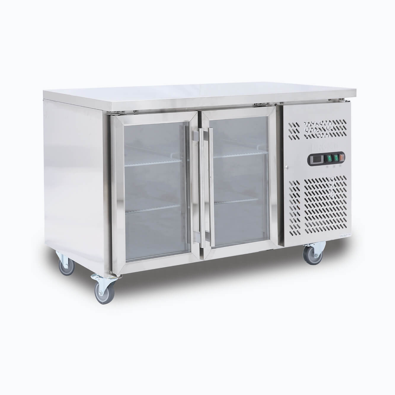 Bromic 282L 2 Door Under Bench Glass Display Fridge UBC1360GD-NR