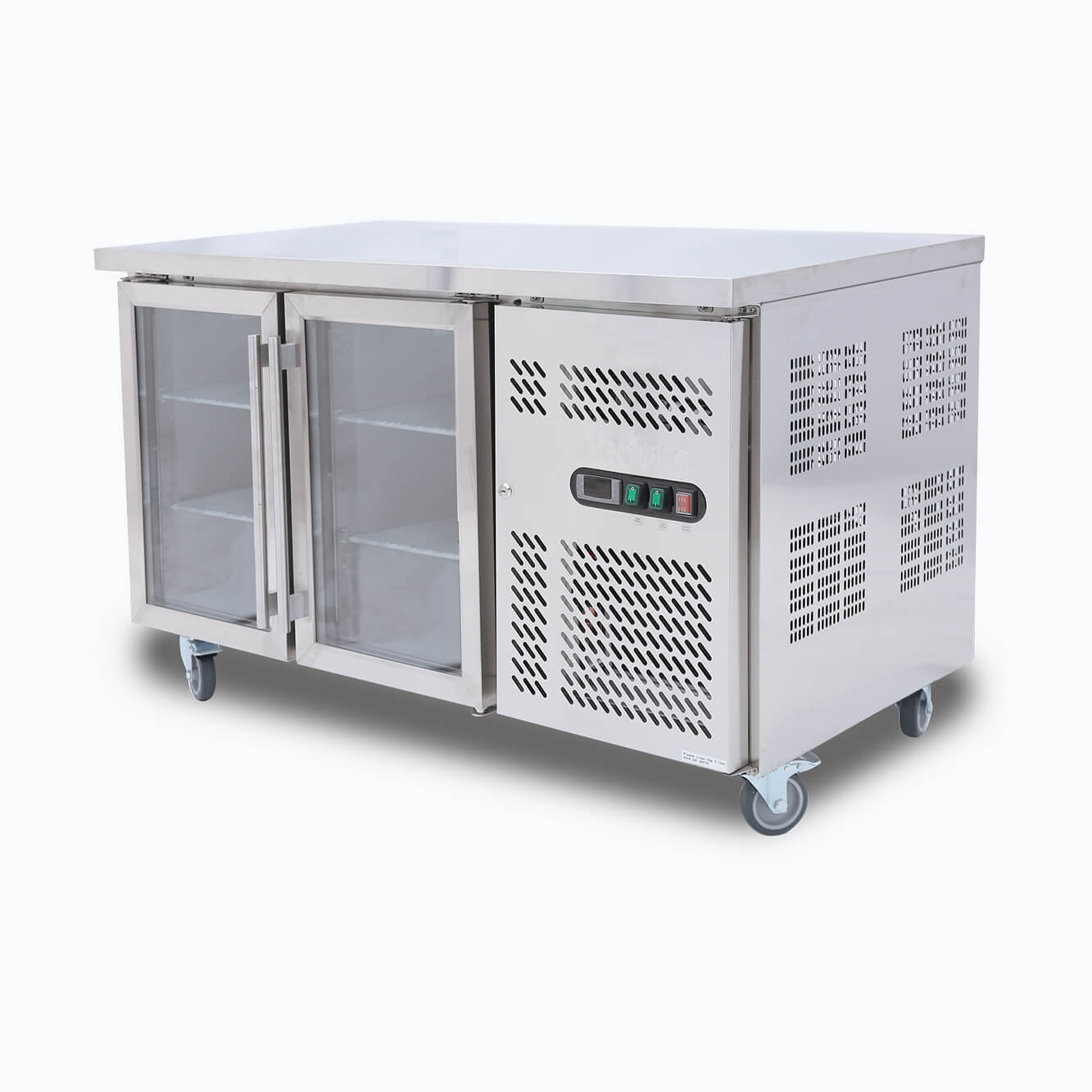 Bromic 282L 2 Door Under Bench Glass Display Fridge UBC1360GD-NR