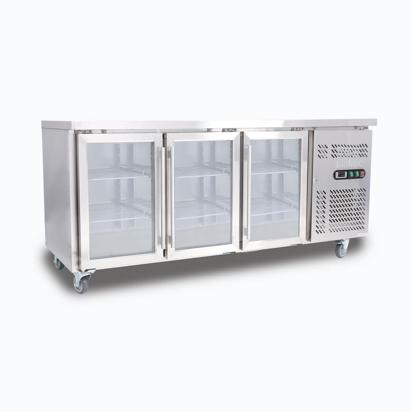 Bromic 417L 3 Door Under Bench Glass Display Fridge UBC1795GD-NR