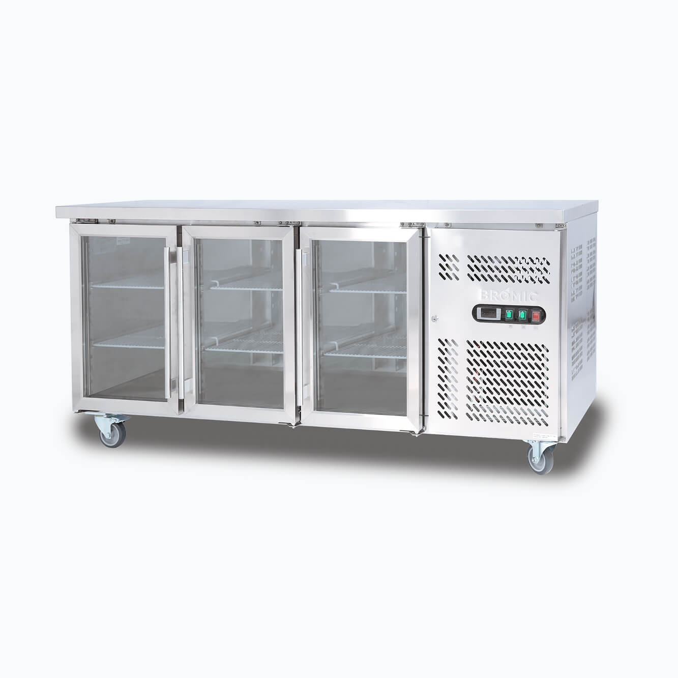 Bromic 417L 3 Door Under Bench Glass Display Fridge UBC1795GD-NR