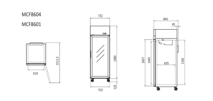 Atosa 670L 1 Door Top Mounted Freezer Showcase MCF8601