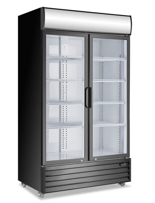 Atosa 1000L 2 Door Glass Door Mounted Fridge P1000WB-A